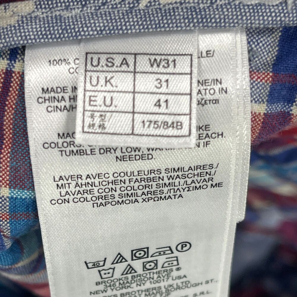 Brooks Brothers Chino Shorts Men's 31 Blue White Floral Flannel Cotton - Picture 6 of 13